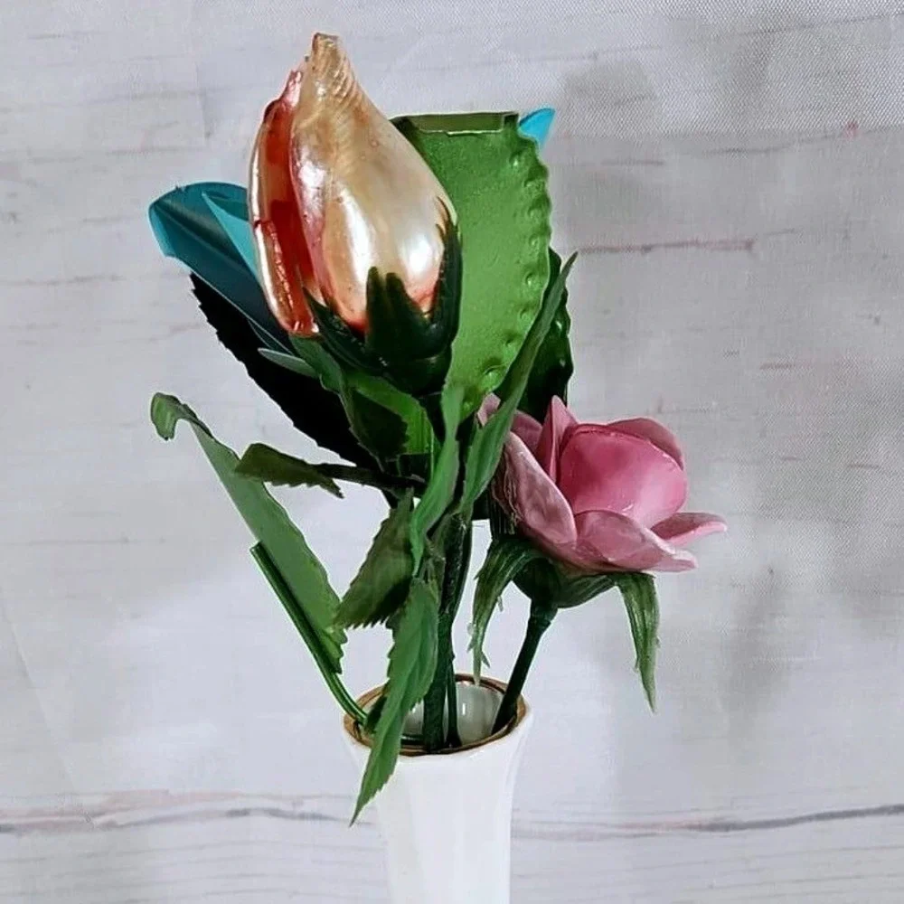 Royal Park Bud Vase‎ White Floral Bone China Staffordshire England with Roses